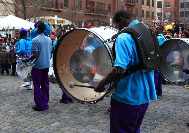 Marching Band with drummer closeup at Baltimore Entertainers.