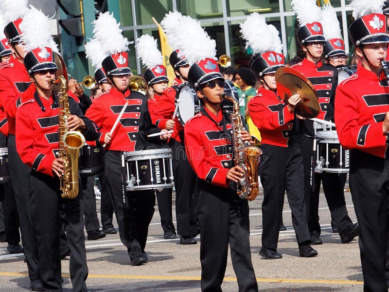 Marching Band With Brass Instruments In Kdays Parade Editorial Stock