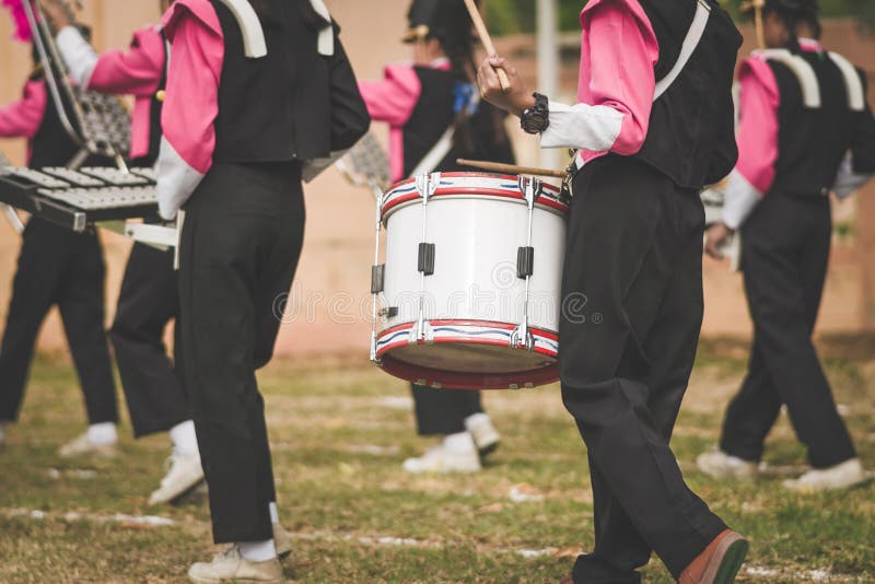Marching Band Drummers Perform in School Editorial Photo Image of