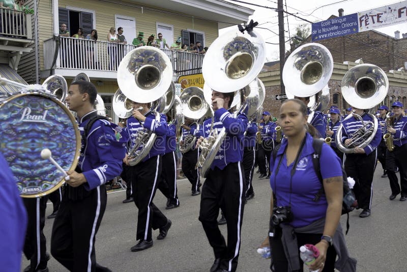 Marching band in parade stock photo. Image of drum, uniformed 82804554