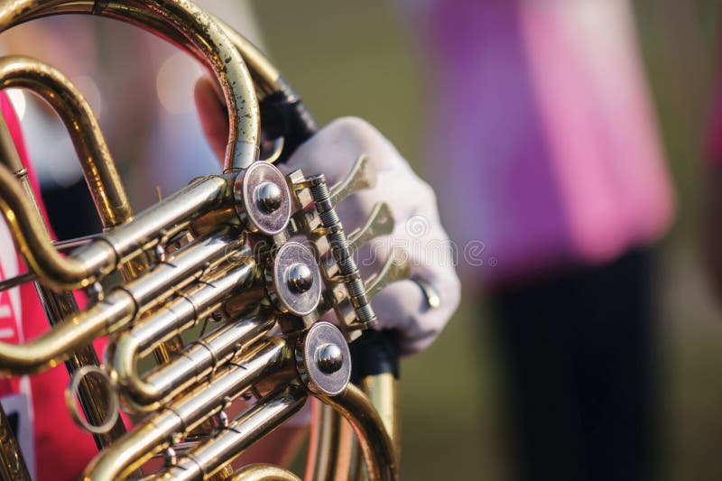 French Horn In A Marching Band Stock Image Image of french