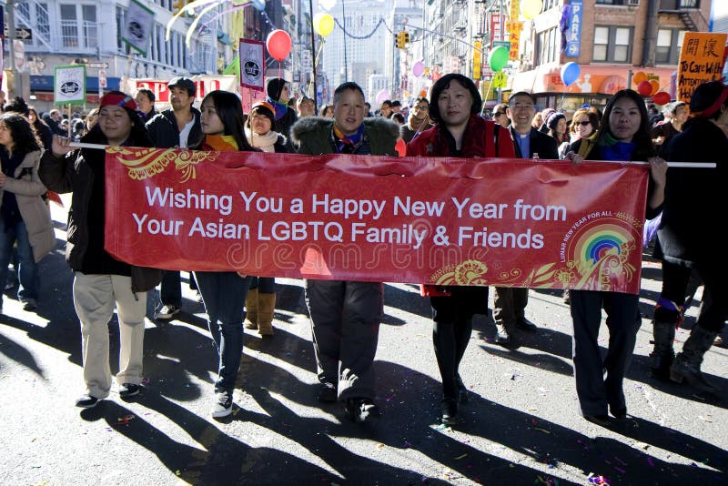 Marching at the Chinese new year parade royalty free stock image