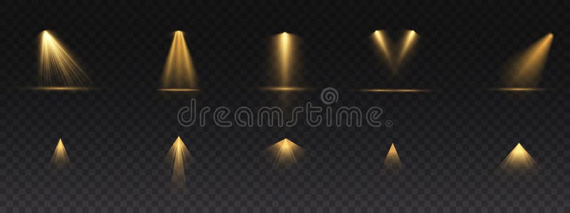 Spotlight On A Black Background The Blue Light Shines From The Bulbs The Vector Illustration Stock Vector Illustration Of Night Bright