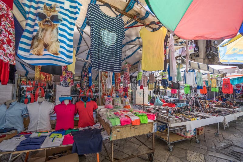 Marché d'air ouvert, Palerme, Italie photos stock