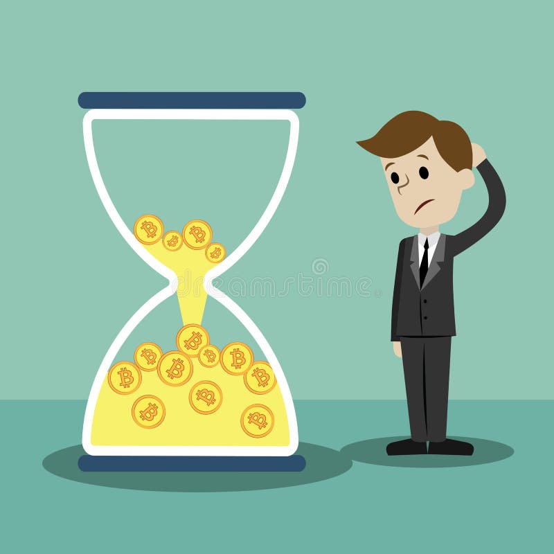 marché de Crypto-devise L'homme d'affaires est tenant et voyant des sandglass avec Bitcoins et le desserrage son illustration libre de droits marché de Crypto-devise L'homme d'affaires est tenant et voyant des sandglass avec Bitcoins et le desserrage son illustration libre de droits