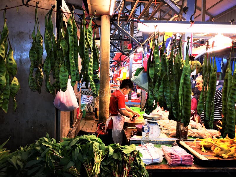 Marché humide Chow Kit, section légumes Kuala Lumpur Malaisie photo libre de droits Marché humide Chow Kit, section légumes Kuala Lumpur Malaisie photo libre de droits