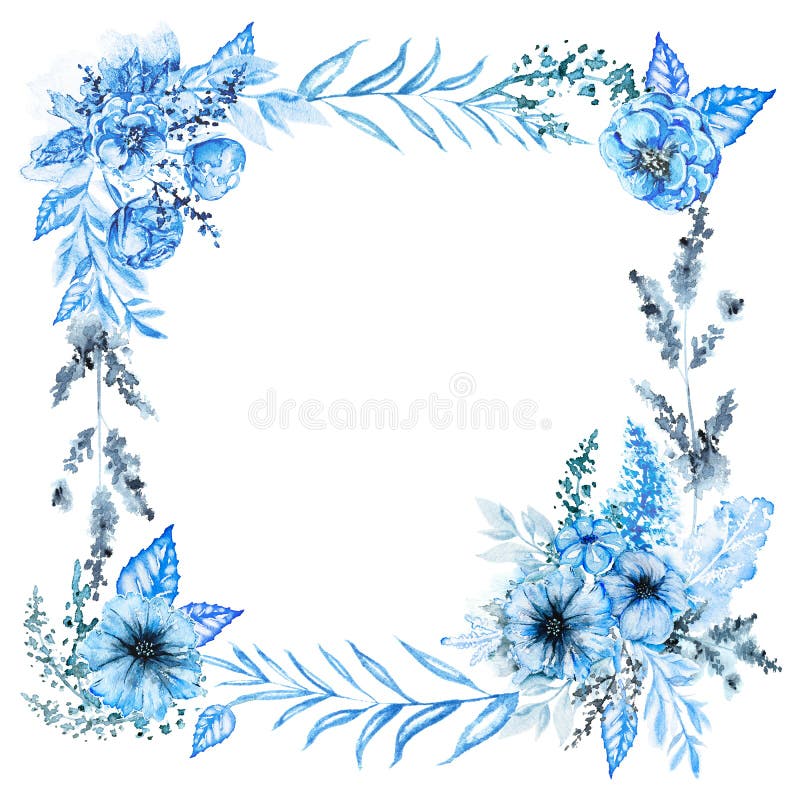 Marco Cuadrado De La Acuarela Con Las Flores Azules Stock de ilustración - Ilustración de rectangular, puntillas: 140578519 Marco Cuadrado De La Acuarela Con Las Flores Azules Stock de ilustración - Ilustración de rectangular, puntillas: 140578519