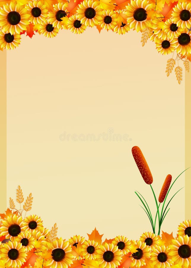 Marco de los girasoles stock de ilustración. Ilustración de hojas - 38915284