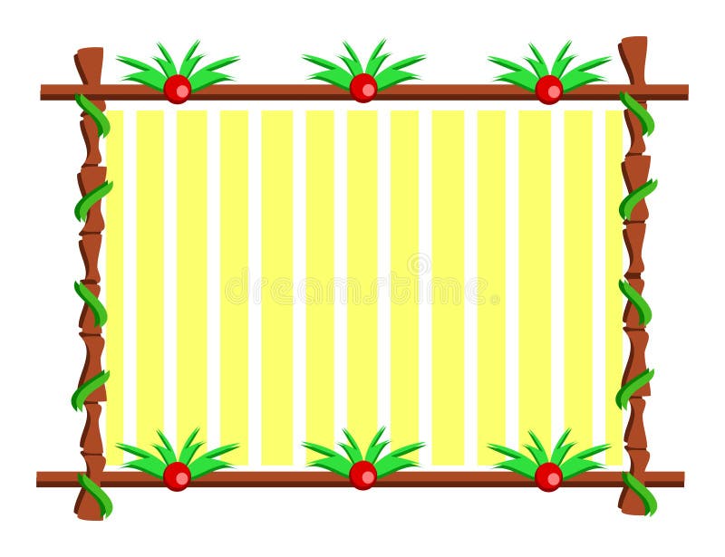 Marco de madera con las plantas y las rayas ilustración del vector Marco de madera con las plantas y las rayas ilustración del vector