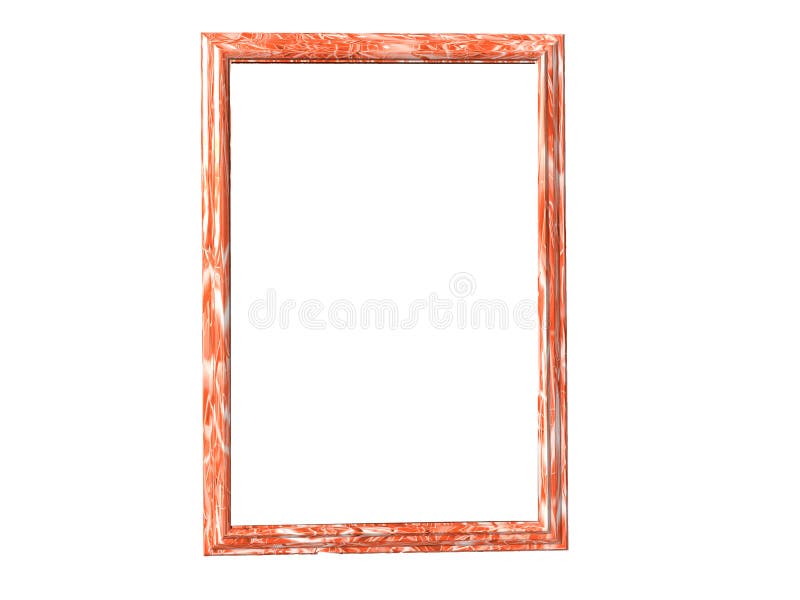 Isolated orange marble frame. Isolated orange marble frame