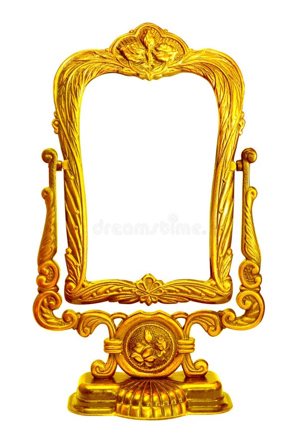 Marco de espejo barroco dorado foto de archivo