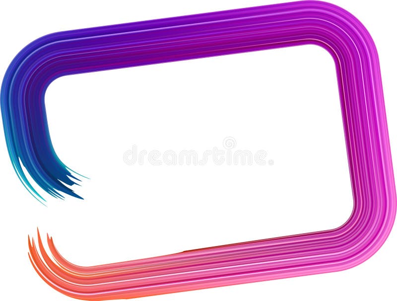 Marco de rectángulo abstracto con gradiente de textura de pincel rosa de curva ilustración del vector