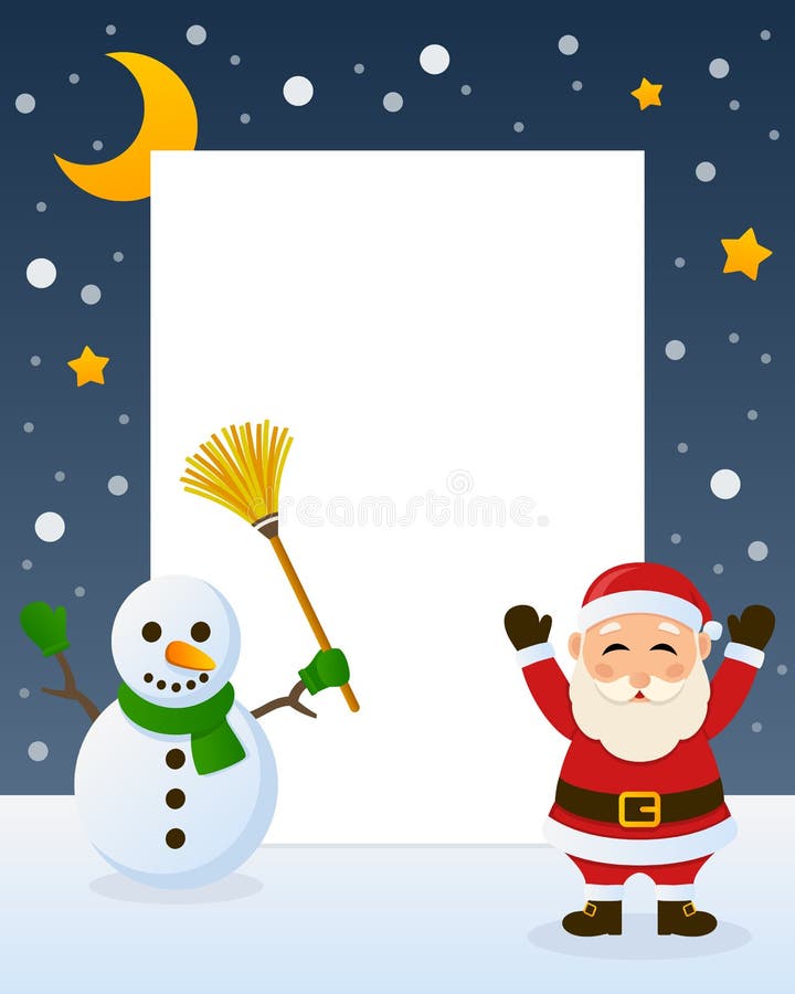 Marco de Santa Claus y del muñeco de nieve libre illustration Marco de Santa Claus y del muñeco de nieve libre illustration