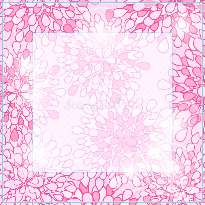 Marco de tarjeta floral cuadrado rosado brillante ilustración del vector Marco de tarjeta floral cuadrado rosado brillante ilustración del vector