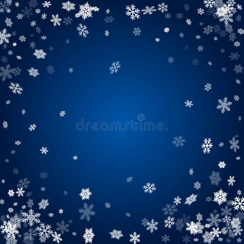 Marco de tarjeta de vacaciones con muchos confeti de copos de nieve, elementos de nieve Símbolos de temporada escarpados stock de ilustración Marco de tarjeta de vacaciones con muchos confeti de copos de nieve, elementos de nieve Símbolos de temporada escarpados stock de ilustración