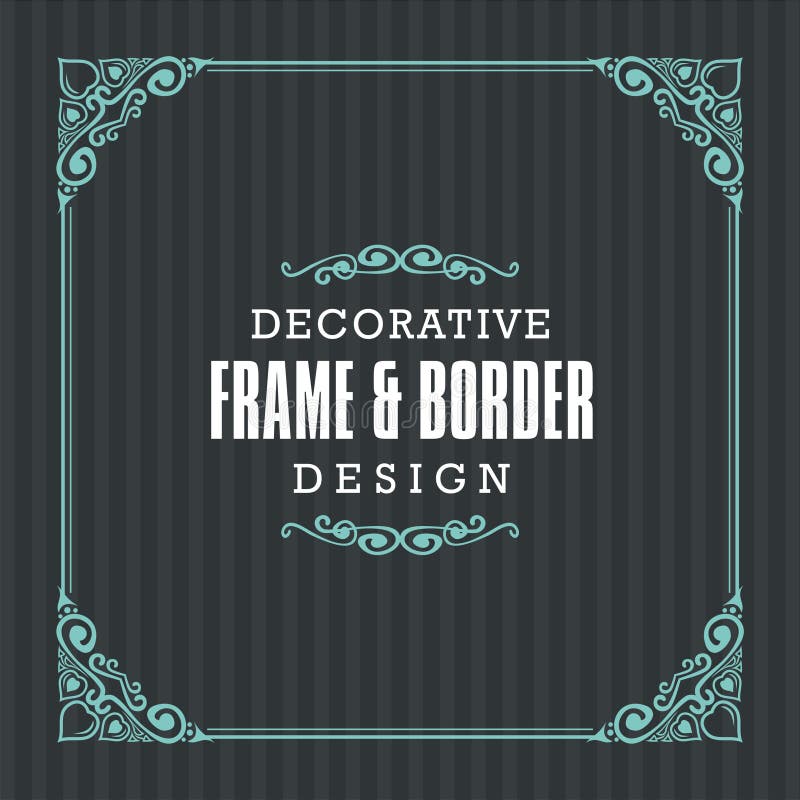 Marco decorativo, frontera con la línea estilo ornamental stock de ilustración Marco decorativo, frontera con la línea estilo ornamental stock de ilustración