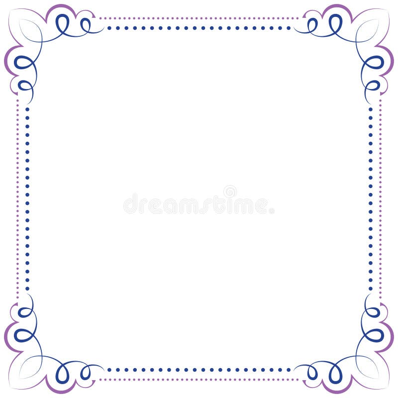 Marco vectorial elegante multicapa en azul violeta stock de ilustración