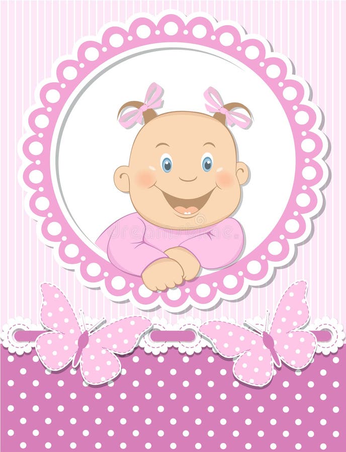 Marco feliz del color de rosa del libro de recuerdos del bebé stock de ilustración Marco feliz del color de rosa del libro de recuerdos del bebé stock de ilustración