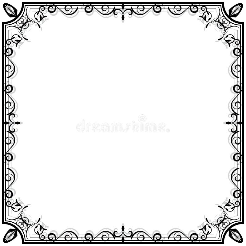 Marco floral vintage stock de ilustración