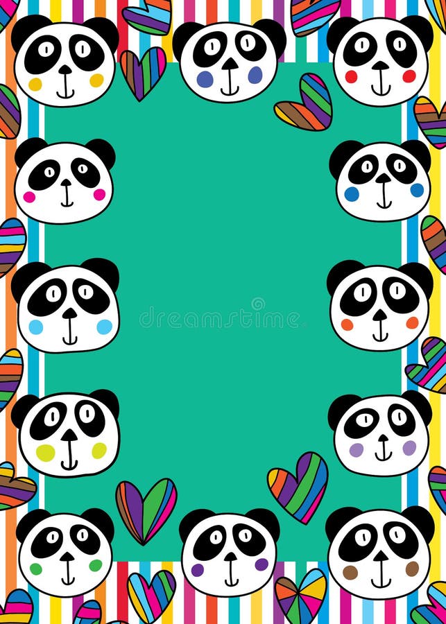 Marco principal del amor de la panda ilustración del vector Marco principal del amor de la panda ilustración del vector