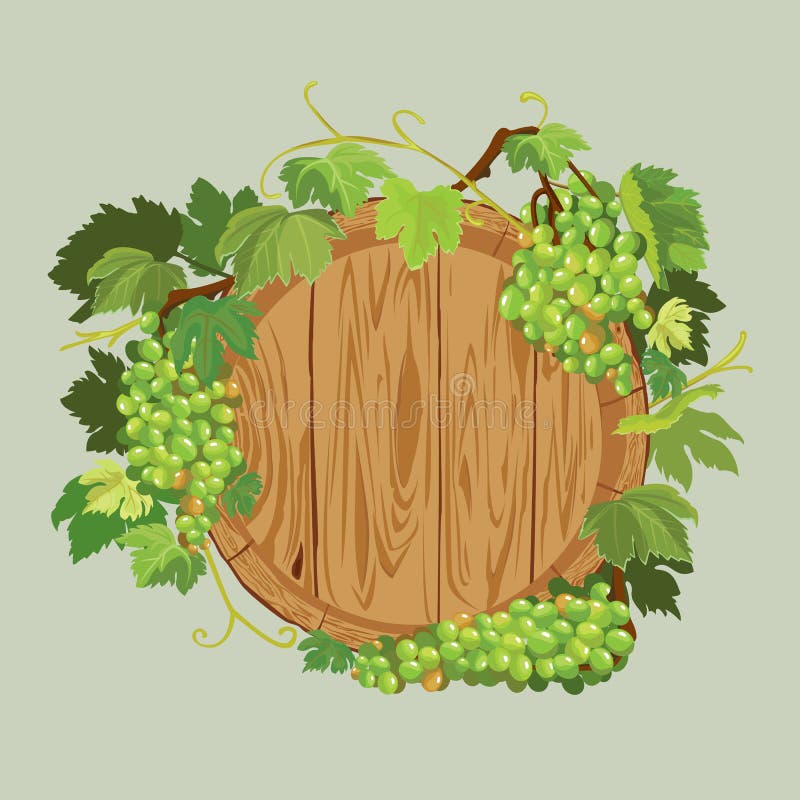 Diseño De Marcos De Madera Con Uvas Ilustraciones svg, vectoriales, clip  art vectorizado libre de derechos. Image 9810107