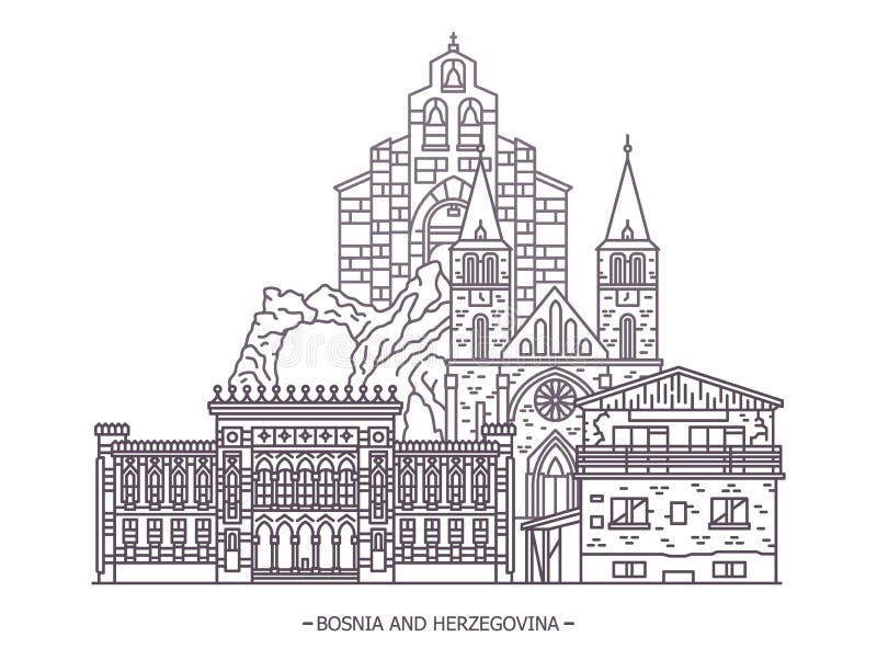 Marcos de Bósnia e de Herzegovina ilustração stock Marcos de Bósnia e de Herzegovina ilustração stock
