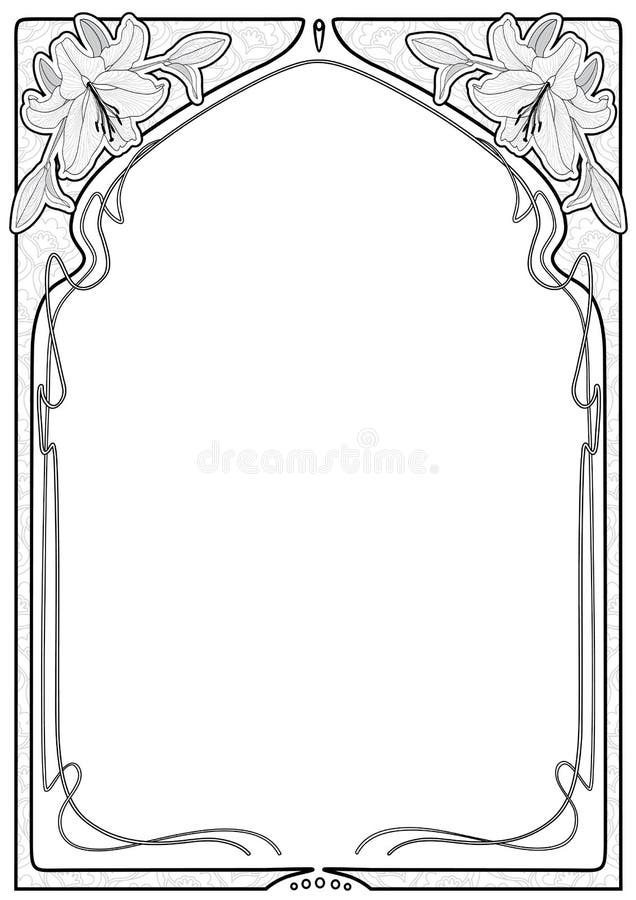 Marcos del art nouveau con el espacio para el texto stock de ilustración Marcos del art nouveau con el espacio para el texto stock de ilustración