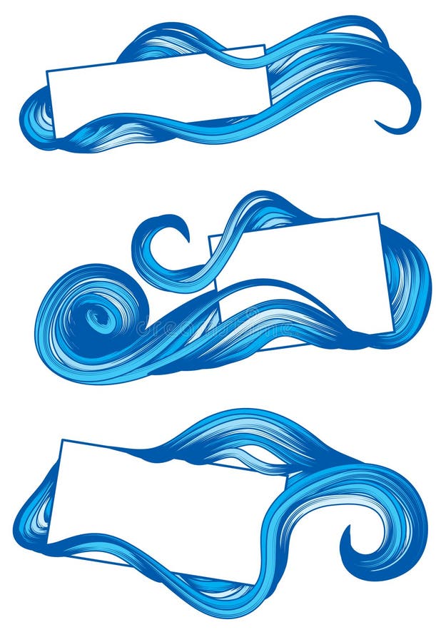 Marcos drenados mano con agua ilustración del vector Marcos drenados mano con agua ilustración del vector