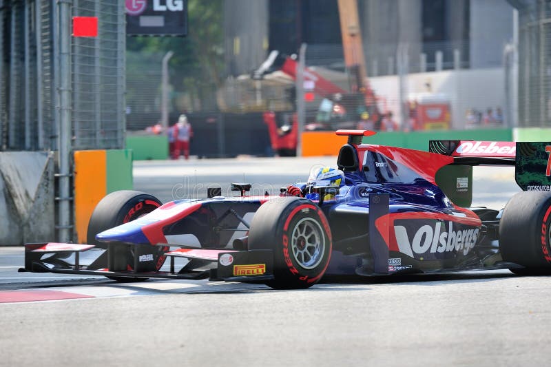 Marcus Ericsson dat in Singapore GP 2012 rent stock foto's Marcus Ericsson dat in Singapore GP 2012 rent stock foto's