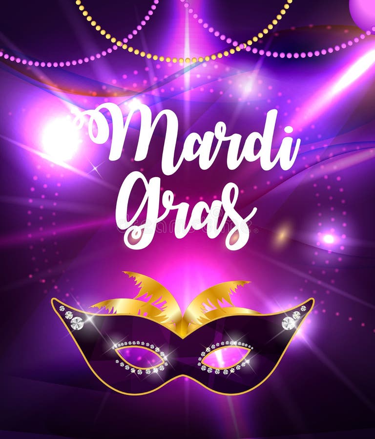 Mardi Gras Brochure Template.Celebration Greeting Card Backround