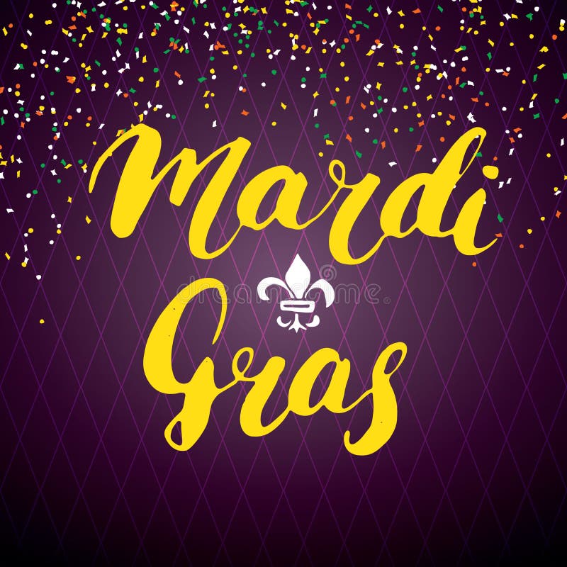 Mardi Gras Calligraphic Lettering. Typographic Greeting Card Design ...