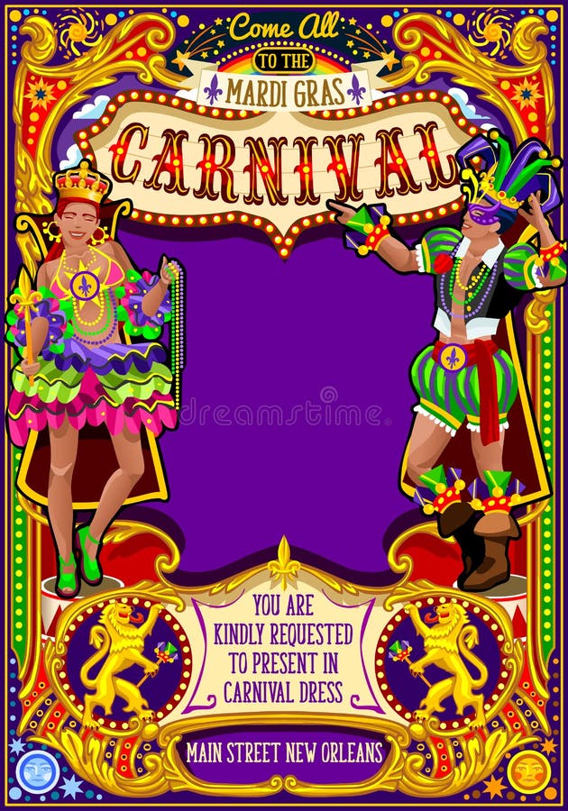 Mardi Gras Carnival Poster Invite-Karnevals-Masken-Show-Parade lizenzfreie abbildung Mardi Gras Carnival Poster Invite-Karnevals-Masken-Show-Parade lizenzfreie abbildung