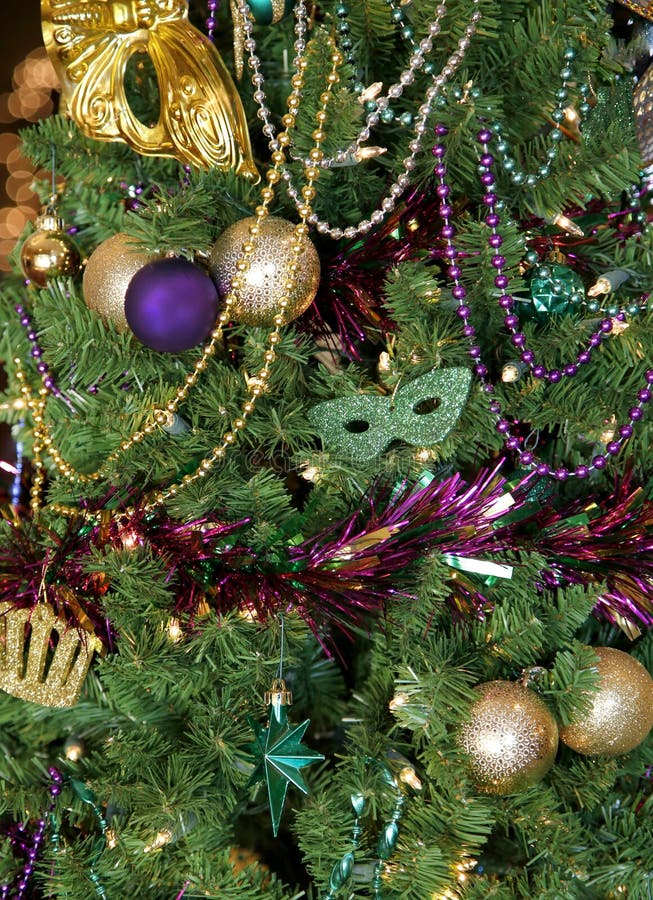 Mardi Gras Bead Tree Ornament 