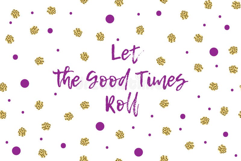 Mardi gras greeting card with violet and gold dots