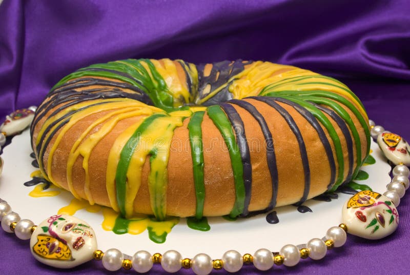 Mardi Gras King Cake royalty free stock photography Mardi Gras King Cake royalty free stock photography