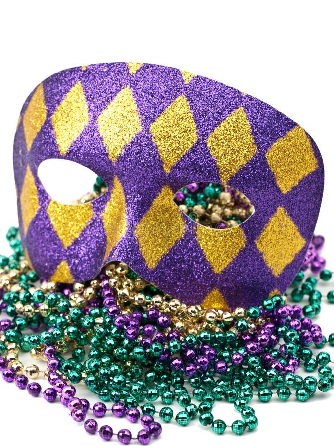 Mardi Gras Mask with Beads stock photo. Image of bead 13047228