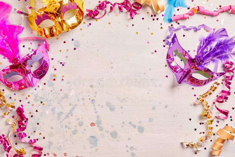Mardi Gras ou cadre de carnaval avec des masques photo stock Mardi Gras ou cadre de carnaval avec des masques photo stock