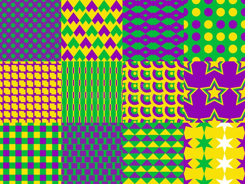 Mardi Gras seamless patterns