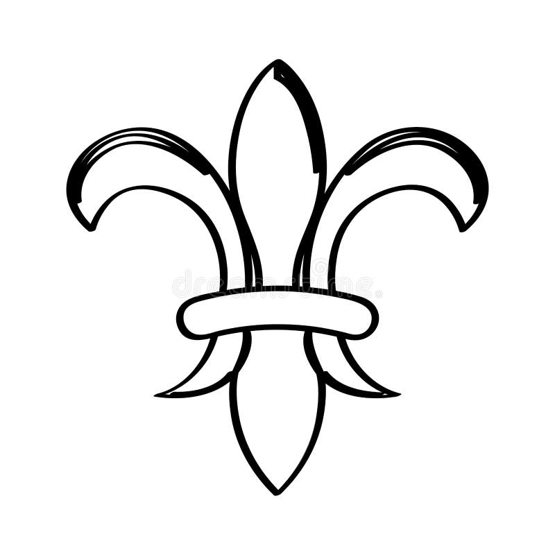 Download Mardi Gras Symbol. Fleur De Lys Outline Stock Vector ...