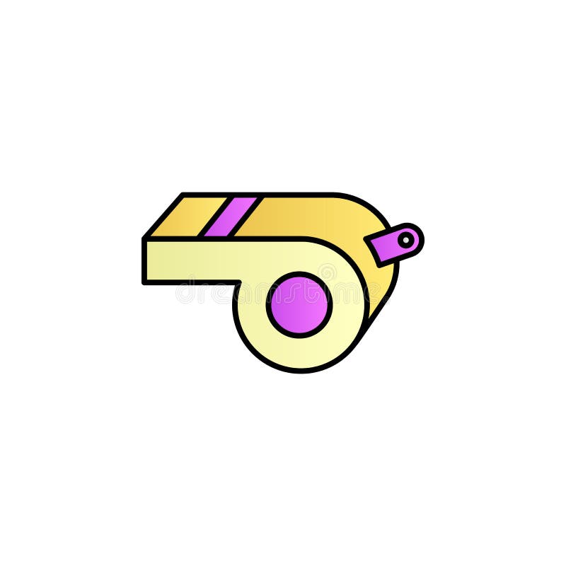 Mardi gras, whistle color gradient vector icon stock illustration
