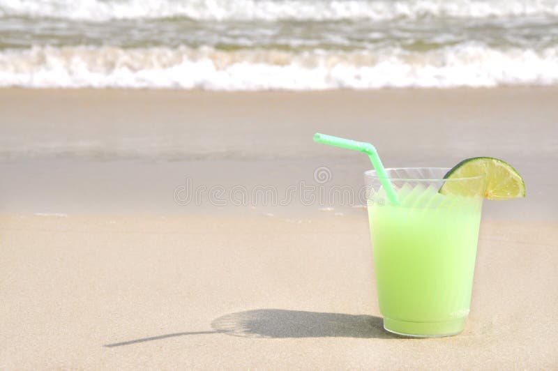 Margarita on the Beach stock image. Image of straw, seashore 14884239
