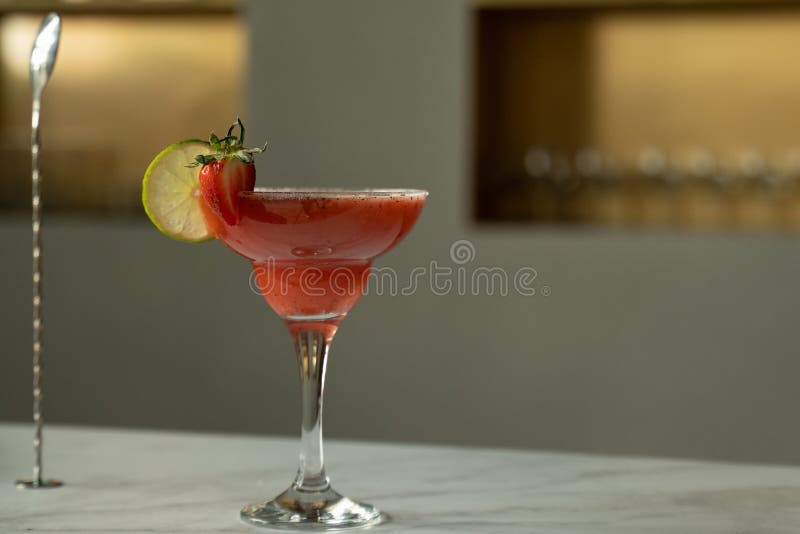 A Margarita Cocktail Sits on the Bar Counter Stock Photo Image of party, tropical 217772036