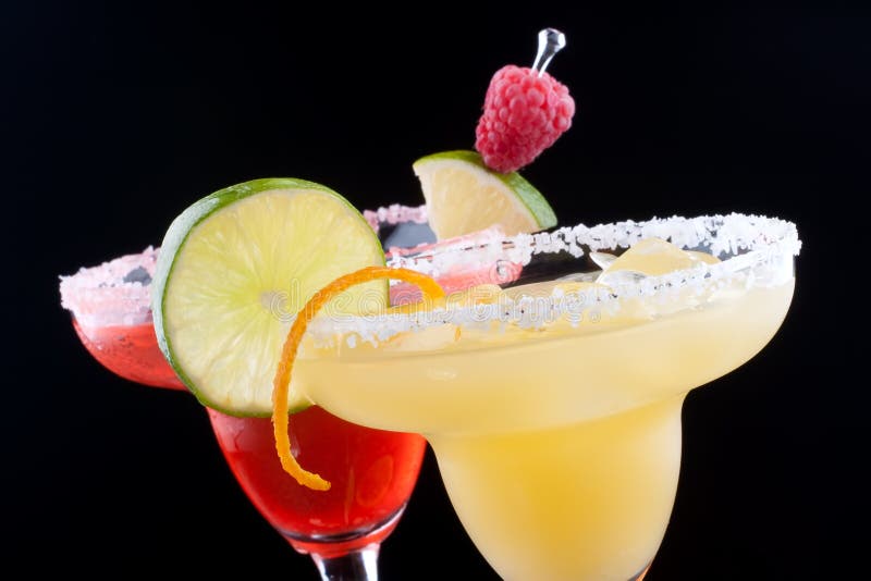 Margaritas d'orange et de framboise images stock Margaritas d'orange et de framboise images stock