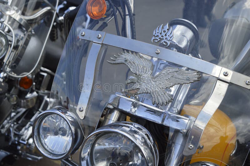 Visitors admire motorbikes at Margate Meltdown annual bike ride. stock photography Visitors admire motorbikes at Margate Meltdown annual bike ride. stock photography