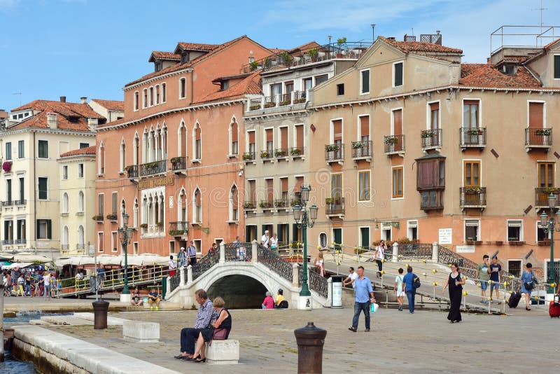 Margem Riva Schiavoni em San Marco de Veneza - Itália foto de stock Margem Riva Schiavoni em San Marco de Veneza - Itália foto de stock