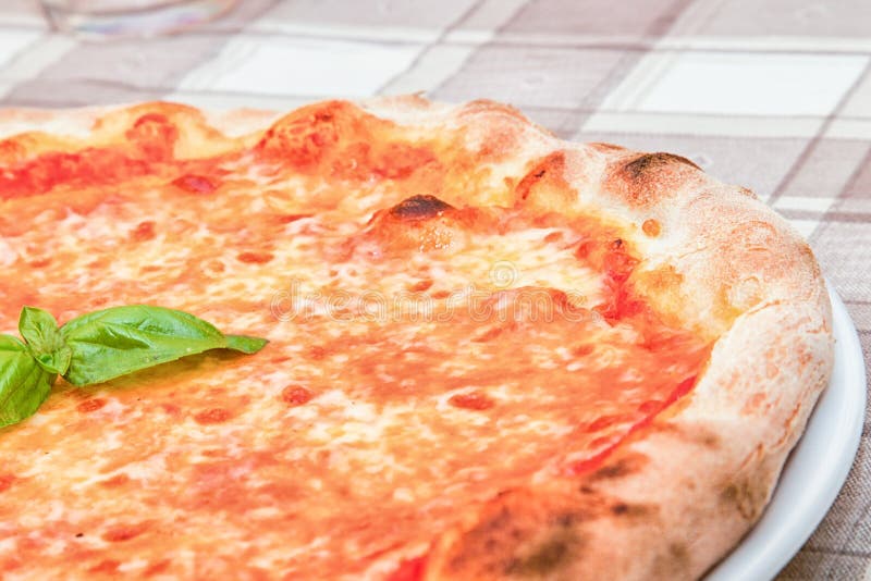 Margherita Pizza with Basil Stock Image Image of bake, basil 46763087