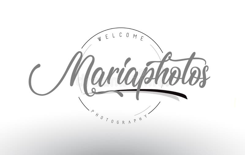 Maria Personal Photography Logo Design Mit Fotografen Name Vektor Abbildung Illustration Von Schwarzes Einfarbig