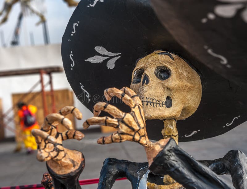 Mariachi inoperante, diâmetro de los muertos, dia dos mortos em México fotografia de stock Mariachi inoperante, diâmetro de los muertos, dia dos mortos em México fotografia de stock