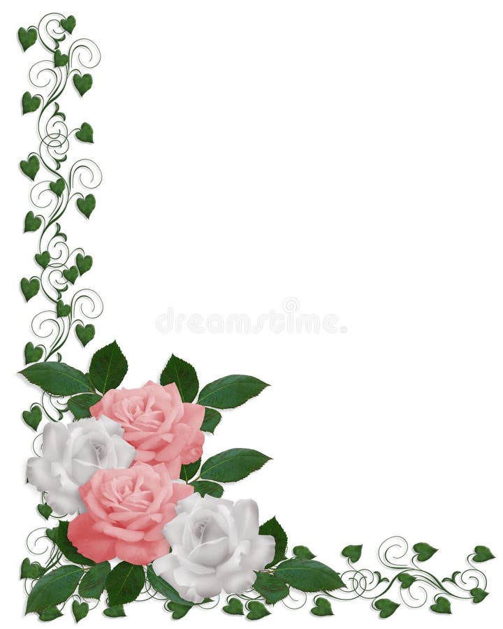 Mariage blanc de rose de cadre de roses illustration stock Mariage blanc de rose de cadre de roses illustration stock
