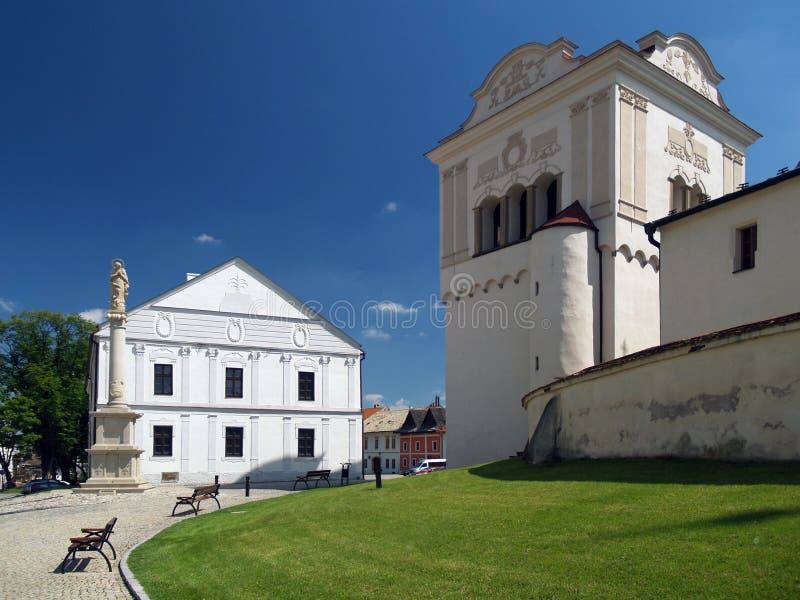 Marian column, townhall and bell tower